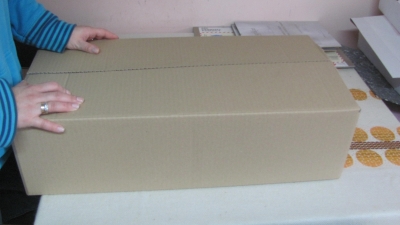 Pudełko, karton klapowy, klejony, wykonany z tektury trójwarstwowej